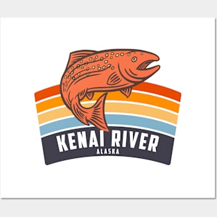Kenai River Alaska Salmon Fishing Graphic Posters and Art